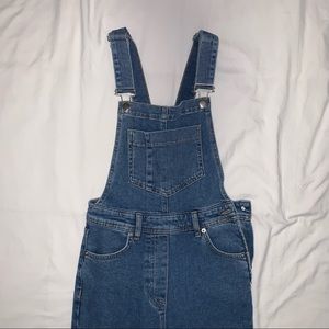 NASTY GAL Denim Flare Leg Dungaree